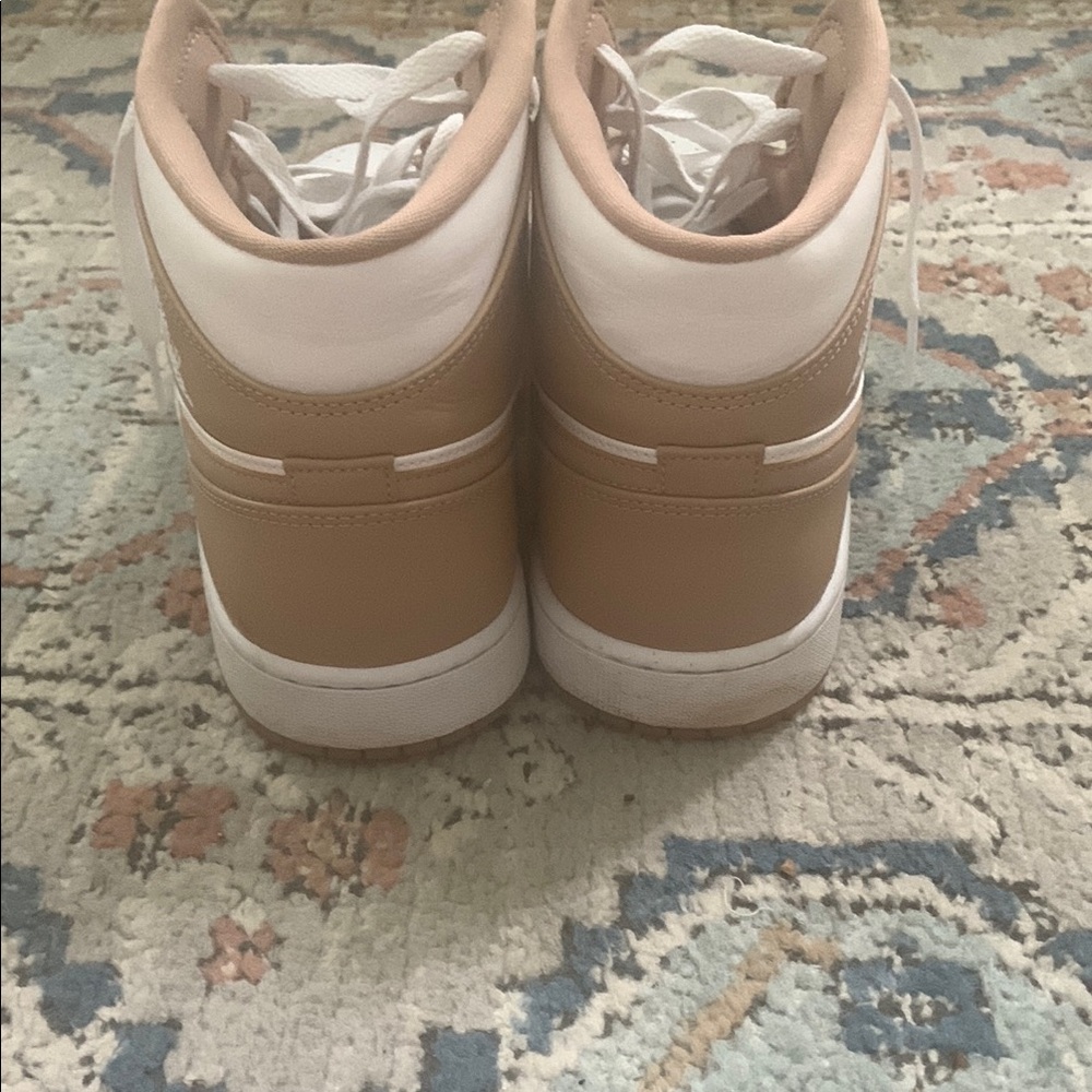 Jordan White and Tan Sneakers Classic Design - Picture 2 of 5